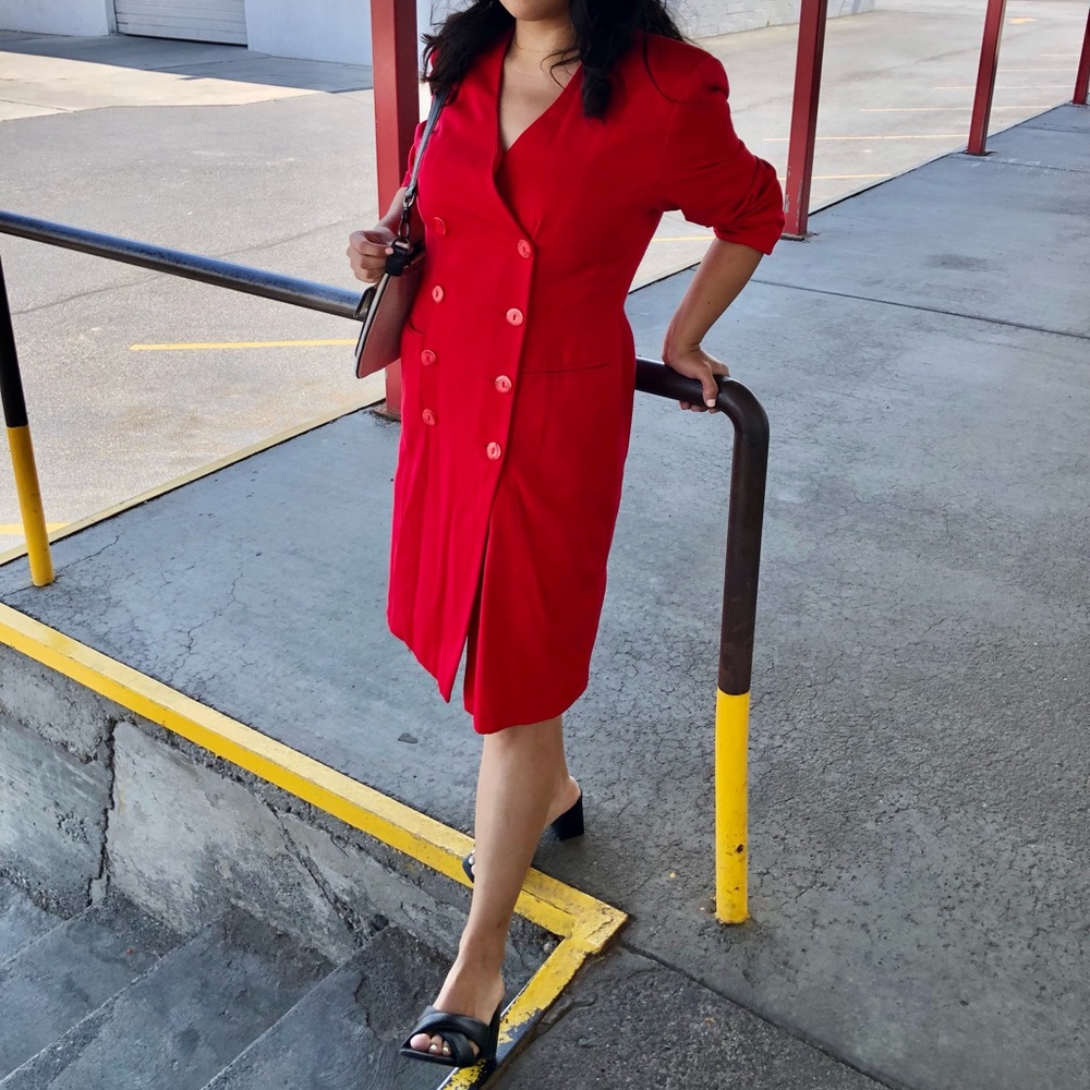 Vintage Nordstrom Blazer Tuxedo Dress Sz 8 - Picture 1 of 8
